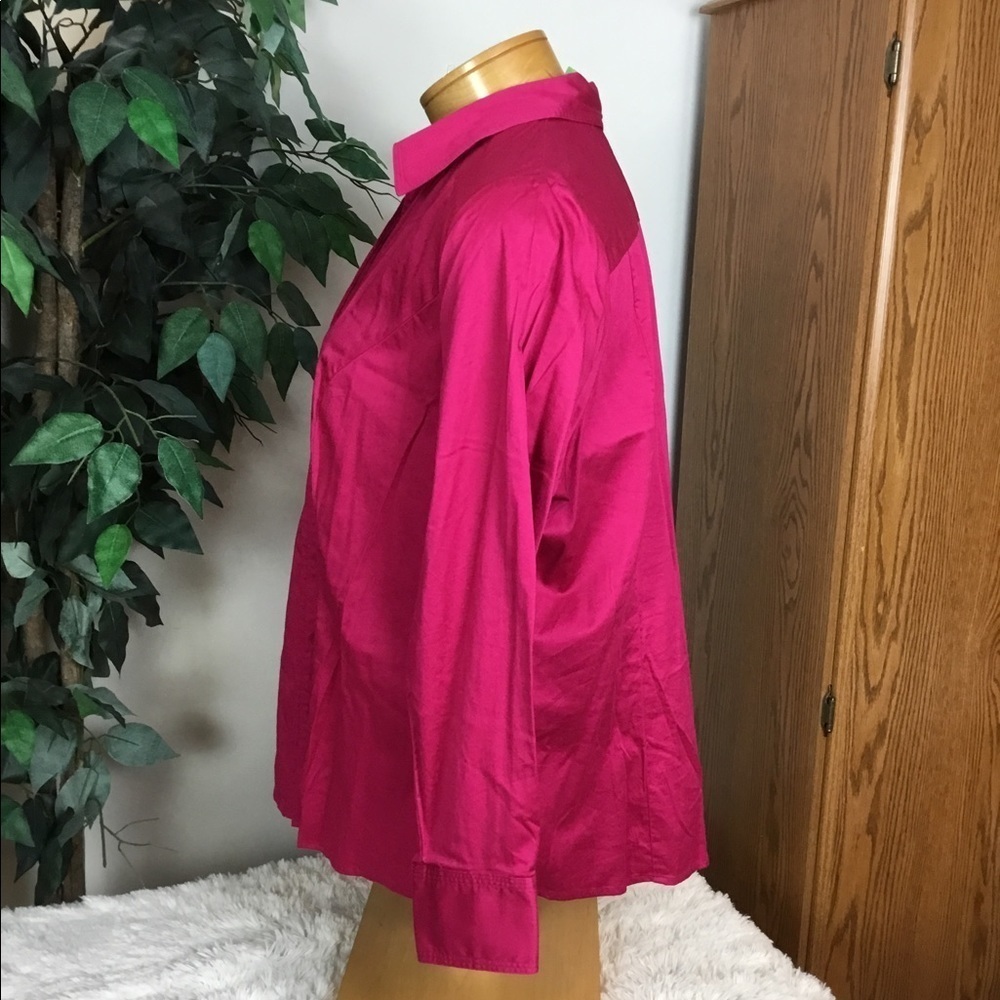 Lane Bryant size 20 pink button down long sleeve top - Picture 10 of 15
